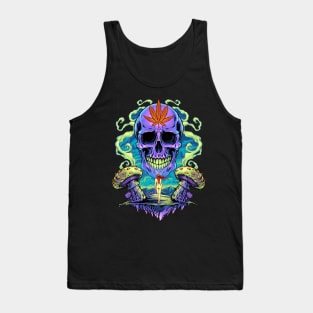 Purple Cannabis Skull Tank Top